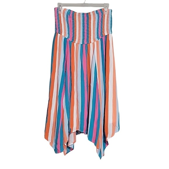 Striped Dress Torrid‎ Shark Tooth Hem Dress Size 00 M/L EUC - Picture 1 of 6